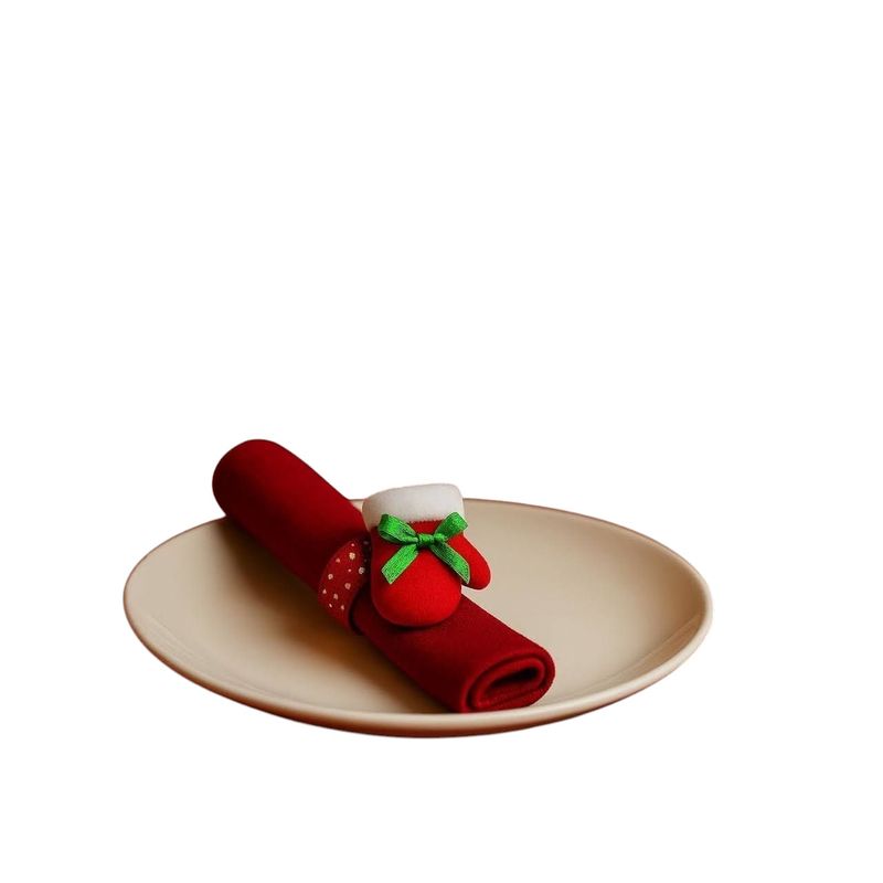 VOYPRE - Accesorio Navideño 3en1 Pulsera Servilletero y Cortinero Guante Moño