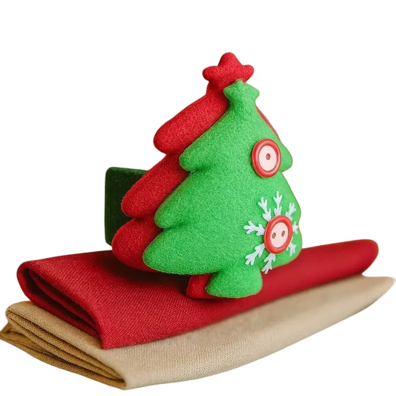 VOYPRE - Accesorio Navideño 3en1 Pulsera Servilletero y Cortinero Árbol Verde.