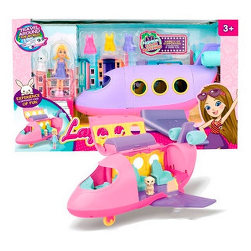 DAYOSHOP - Avión Fashion Niñas Muñecas Con Accesorios Y Mascota Juguete