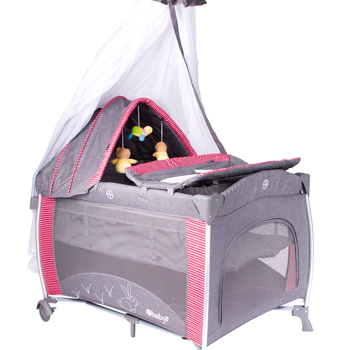 EBABY - Cuna Corral con Mecedora ROJO EB 780 NOA