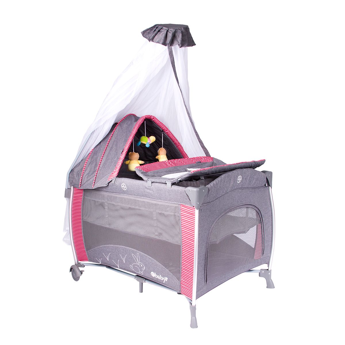 EBABY - Cuna Corral con Mecedora ROJO EB 780 NOA