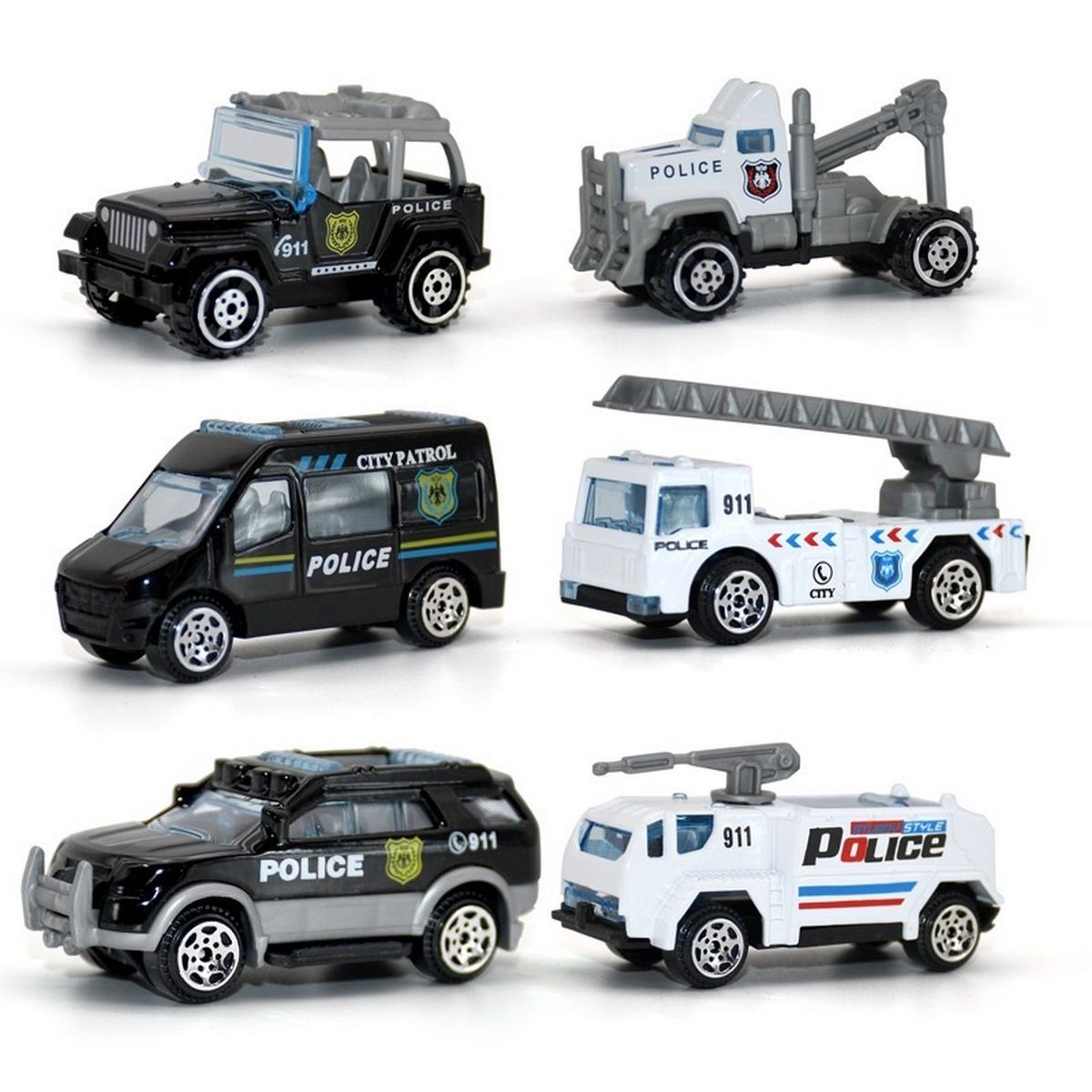 DAYOSHOP - Colección Carros Policia Rescate Juguete Carroceria Demetal