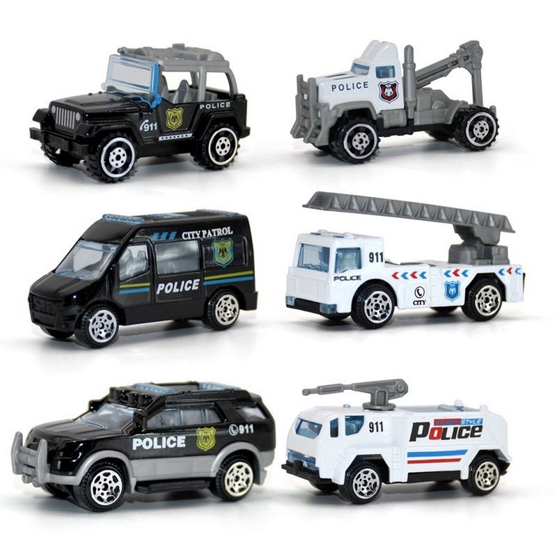 DAYOSHOP - Colección Carros Policia Rescate Juguete Carroceria Demetal