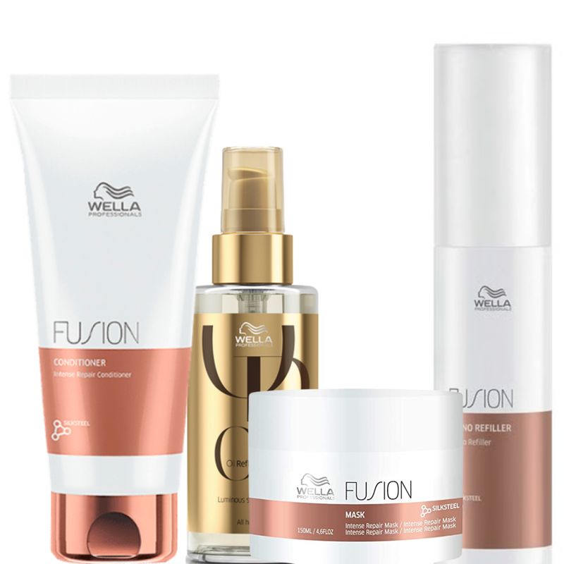 WELLA - Kit Wella Fusion Amino Refiller  Acondicionador  Oleo  Mascarilla