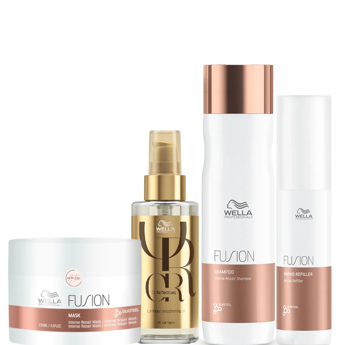 WELLA - Kit Wella Fusion Shampoo  Mascarilla  Oleo  Amino Refiller