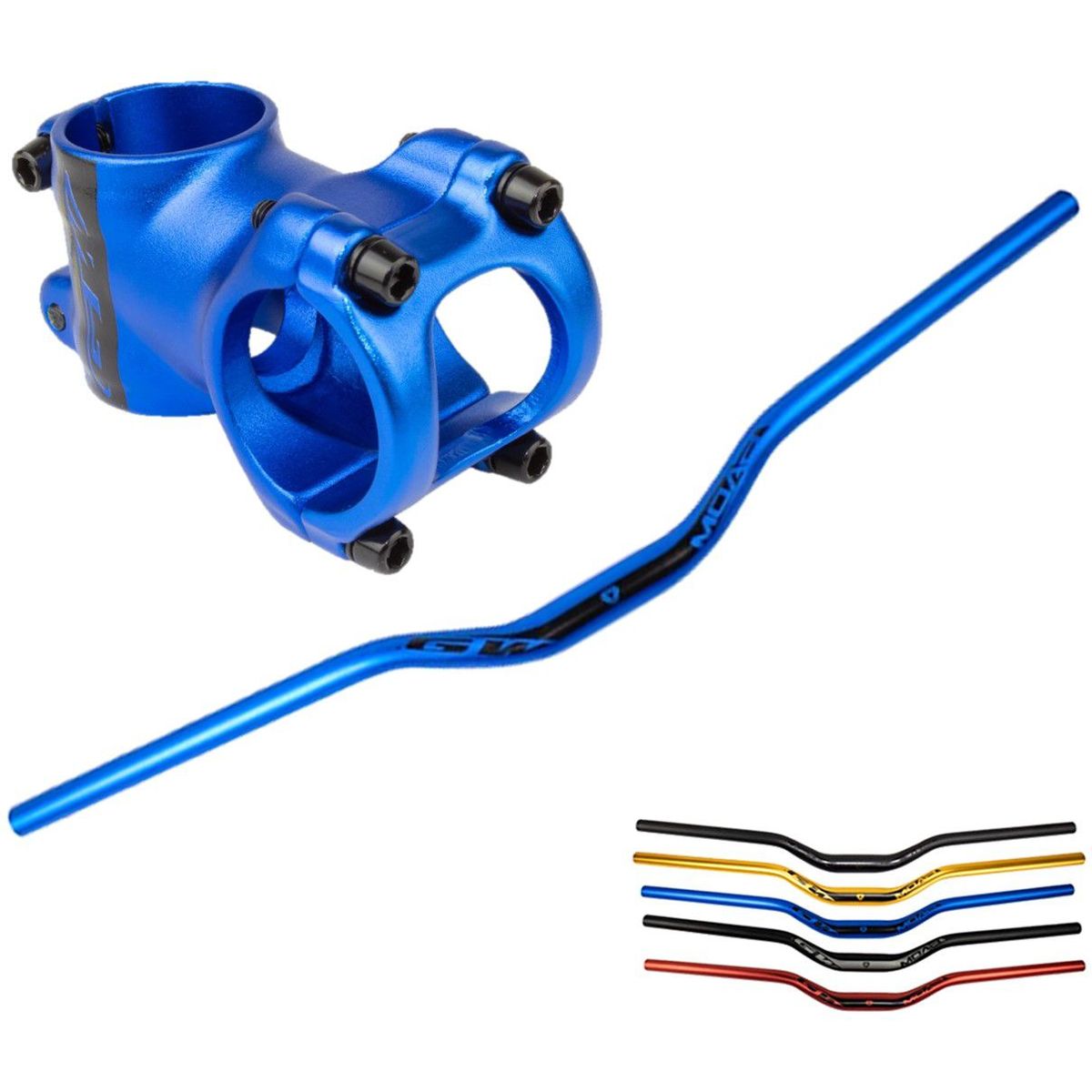 GW - Manubrio Espiga Gw Bicicleta Mtb Aluminio Manillar Combo