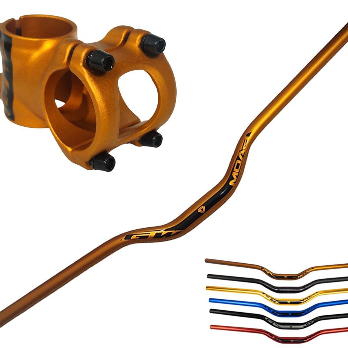 GW - Manubrio Espiga Gw Bicicleta Mtb Aluminio Manillar Combo