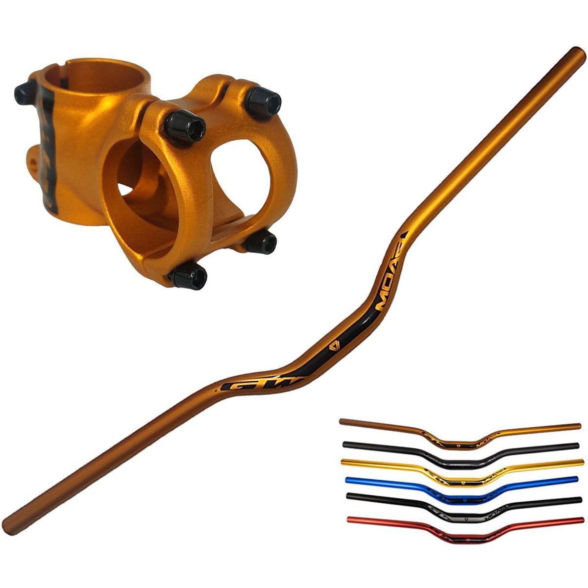 GW - Manubrio Espiga Gw Bicicleta Mtb Aluminio Manillar Combo