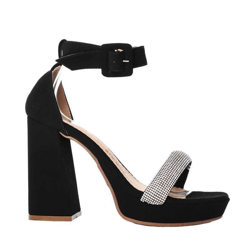 ZAVATTY - Sandalia tacon para mujer 2594-Z148 NEGRO NOBUCK ZAVATTY