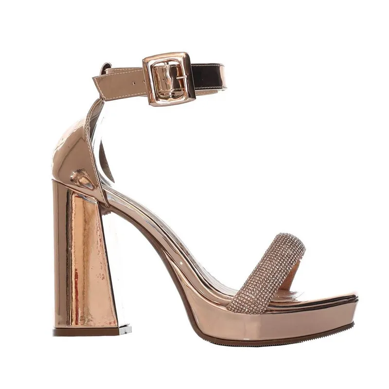 ZAVATTY - Sandalia tacon para mujer 2594-Z148 ORO ROSA ESPEJO ZAVATTY