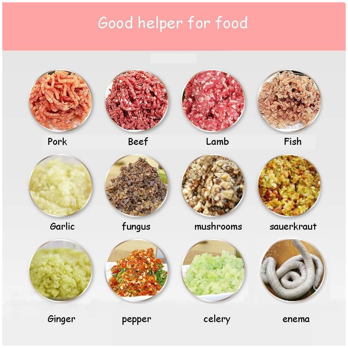 ONE PIXEL - Molino De Carne Picadora Rebanadora De Alimentos