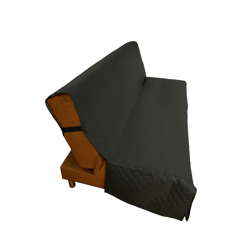 GENERICO - Protector Sofacama Sin Brazos 3 Puestos Doble Faz Negro - Gris