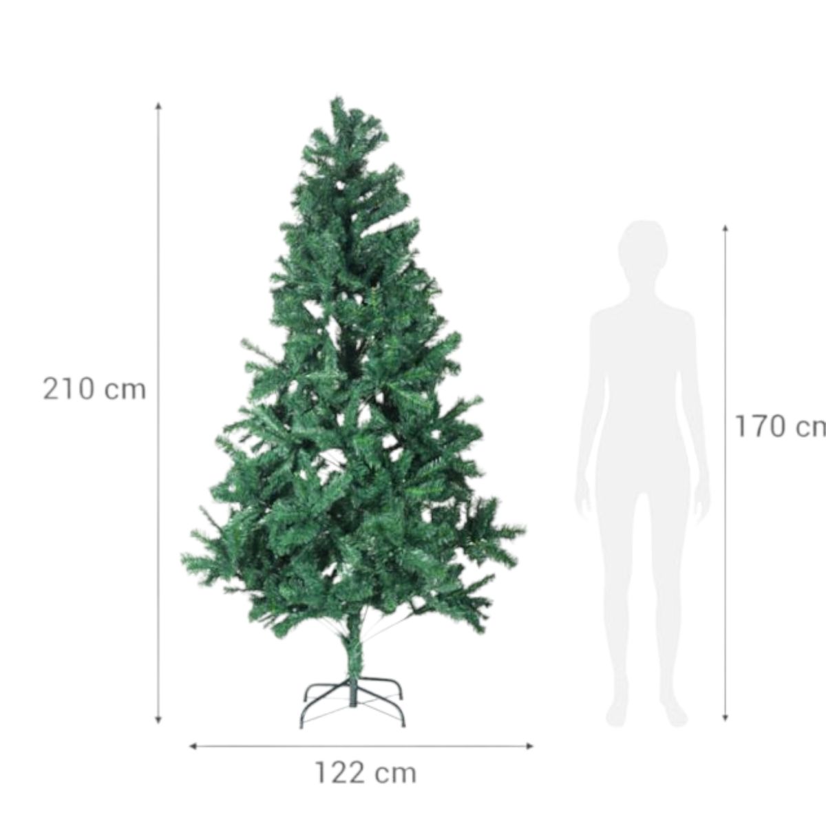 IKSA - Arbol de navidad Robusto de 210cm con 1100 Ramas