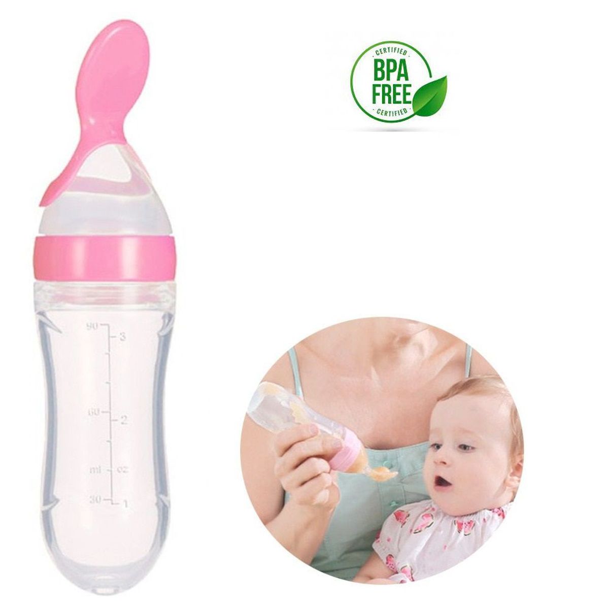 GENERICO - Biberón Cuchara en silicona - Tetero para Bebes