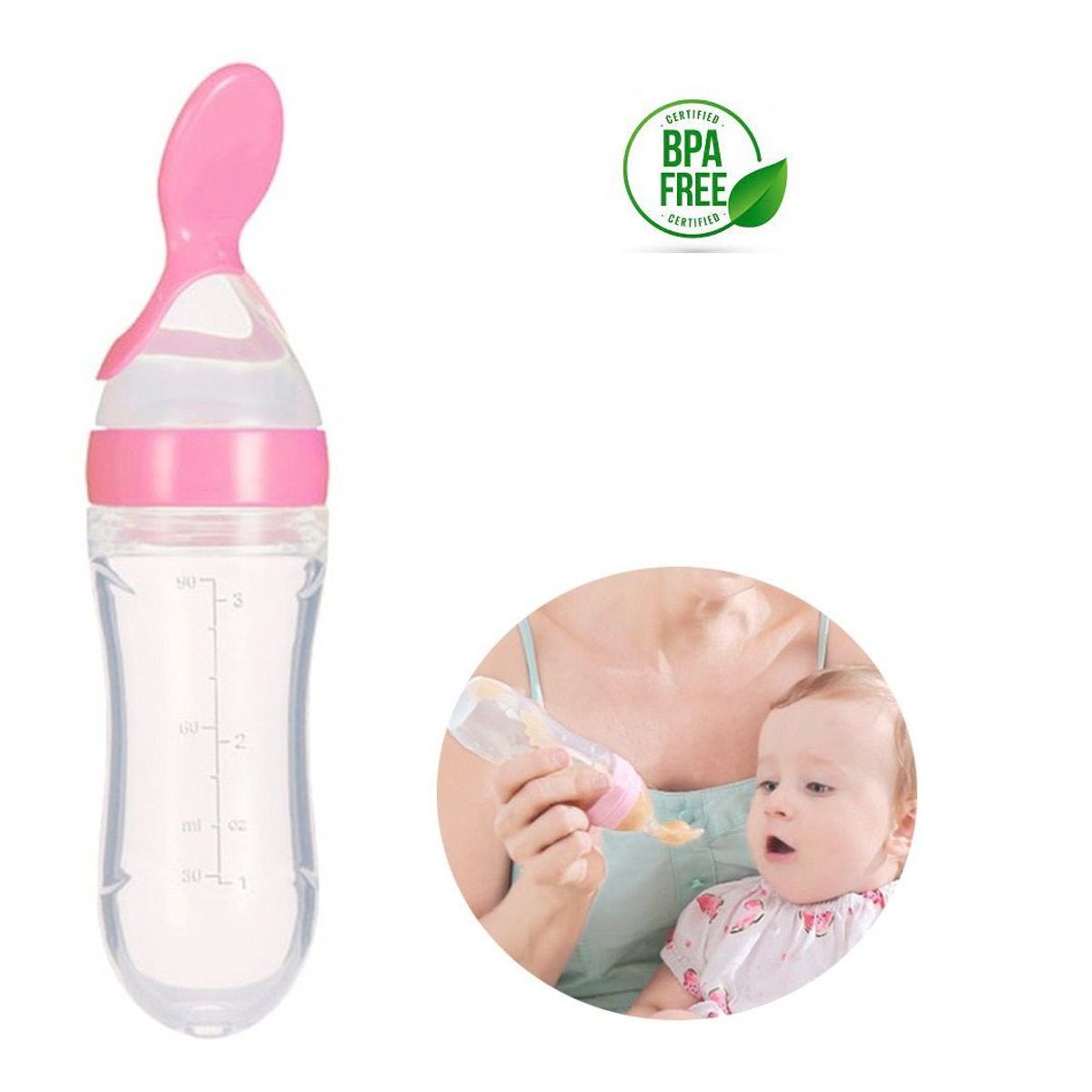 GENERICO - Biberón Cuchara en silicona - Tetero para Bebes