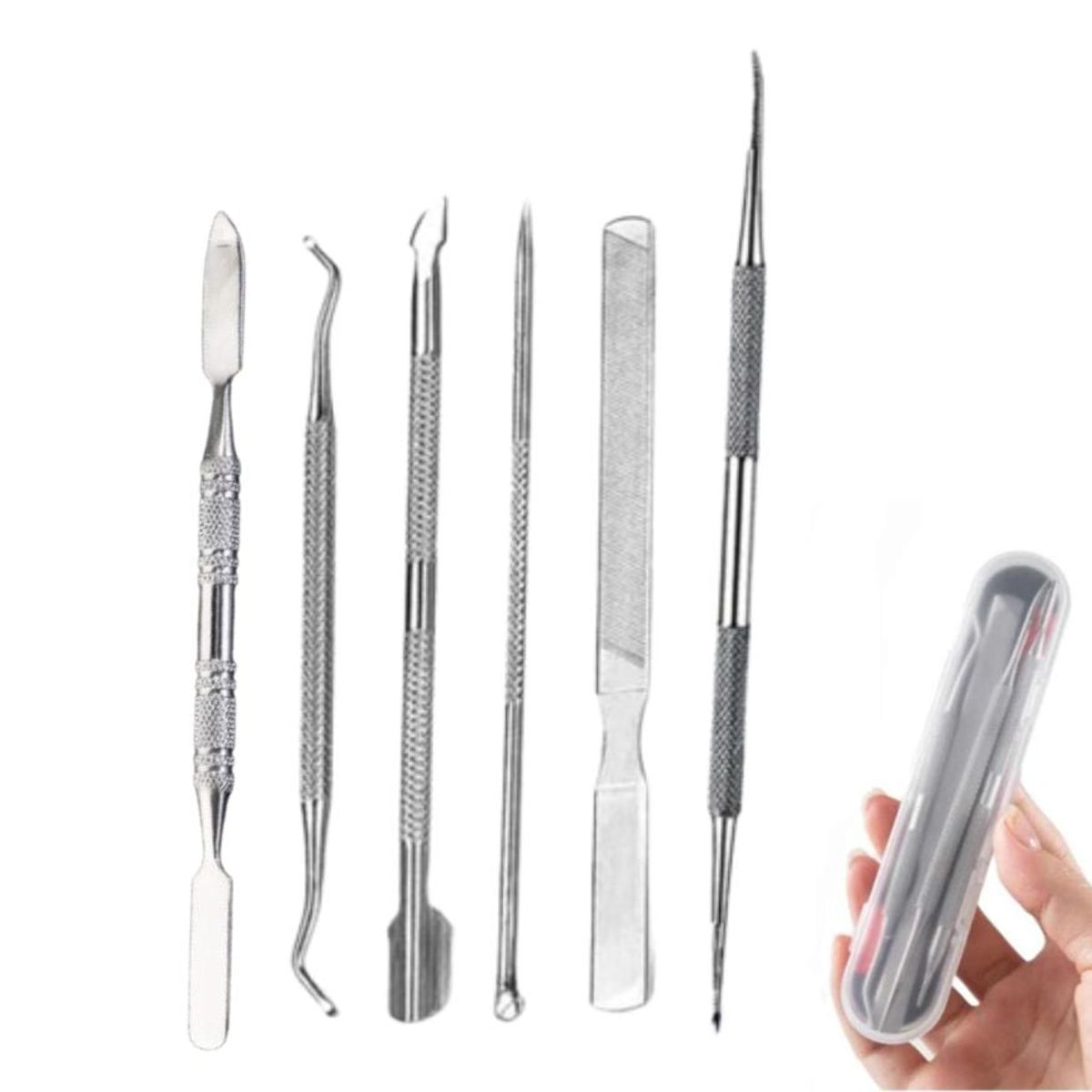 GENERICO - kit Herramientas pedicura manicura uñas Encarnadas 6 Pcs