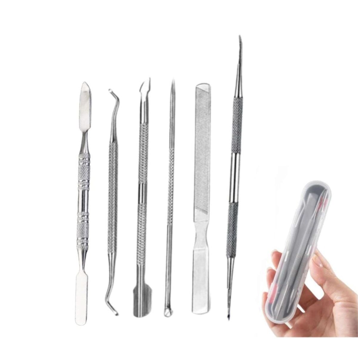 GENERICO - kit Herramientas pedicura manicura uñas Encarnadas 6 Pcs