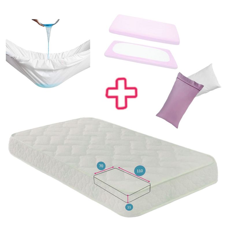 IKSA - Combo Colchón 5 piezas para cuna de 110x70x11
