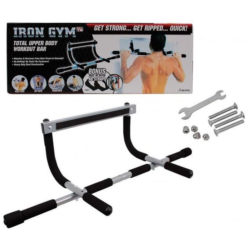 GENERICO - Barra para dominadas marco de puerta iron gym abdominales