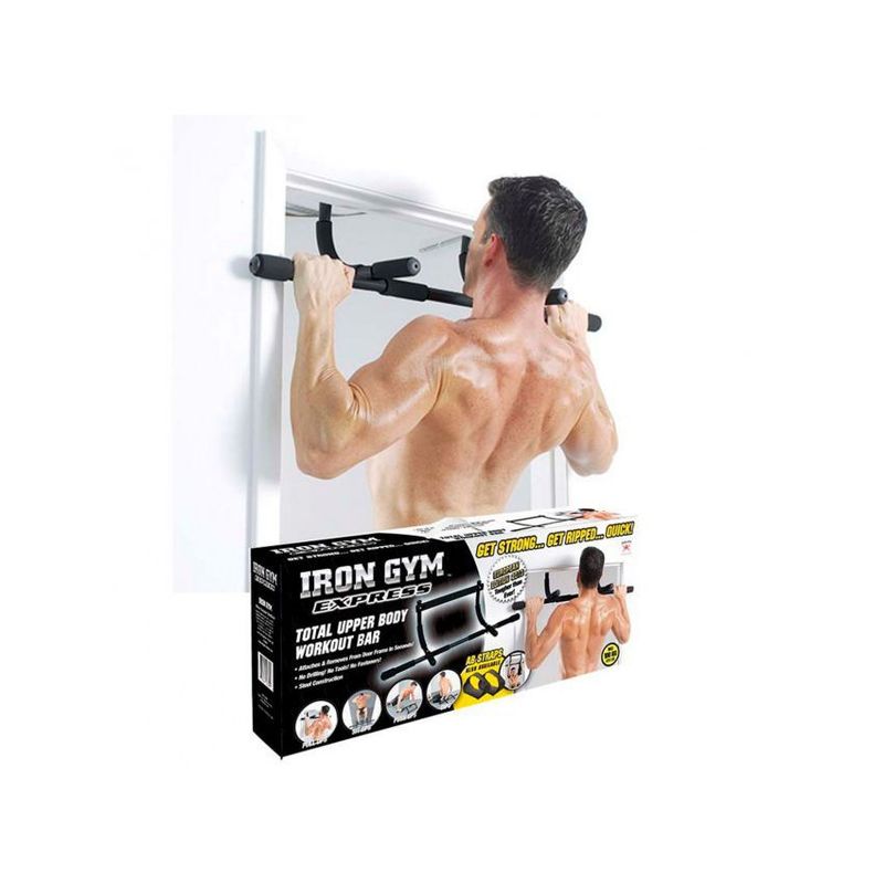 IRON GYM - Barra ejercicios iron gym puerta multifunción ejercicios