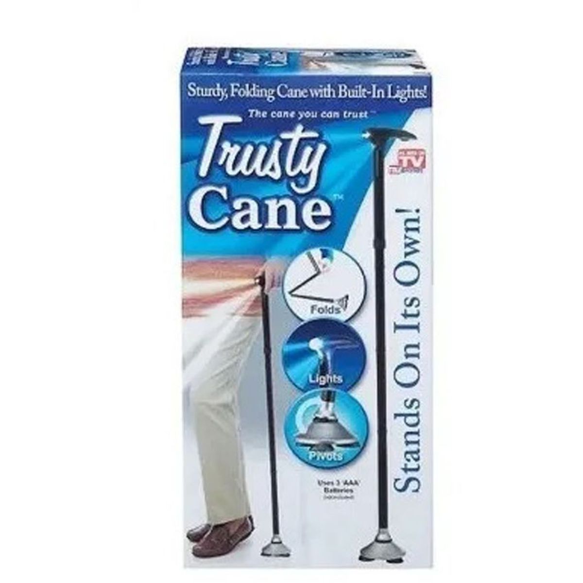 GENERICO - Bastón plegable fácil uso portátil 100 nuevo + luz led