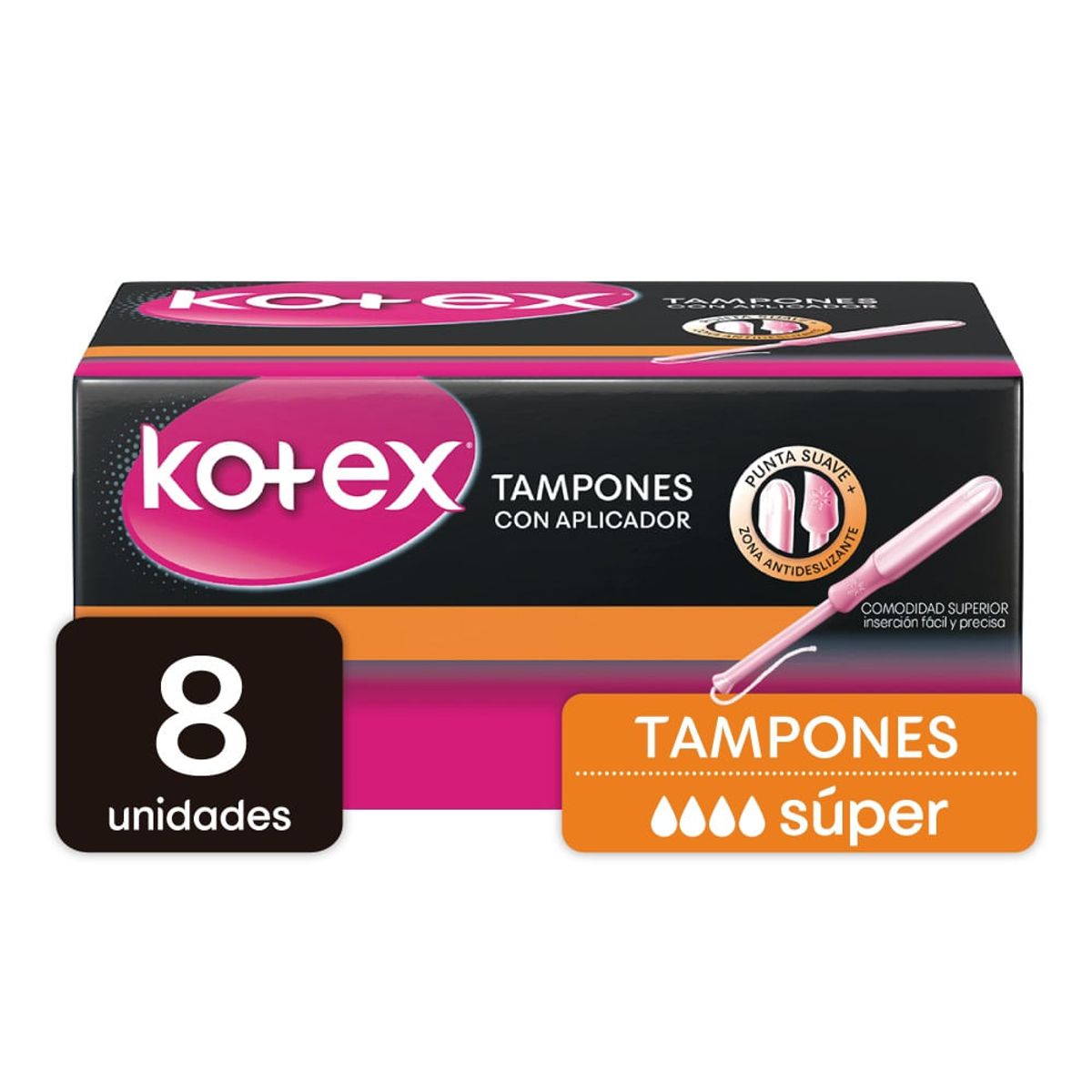 KOTEX - Tampones Kotex Con Aplicador Super X 8und