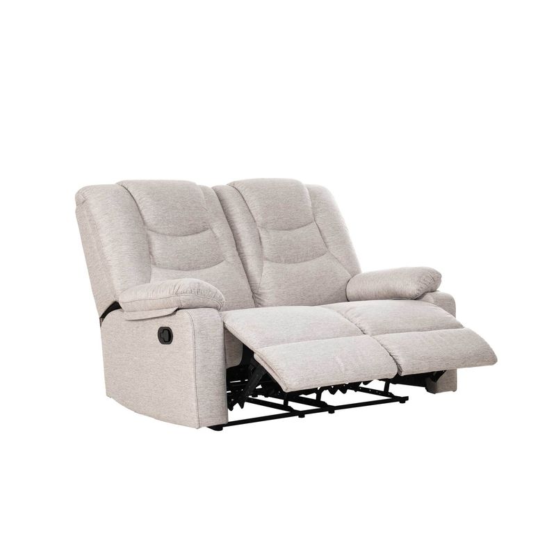 MUEBLES FIOTTI - Sofa Reclinable 2 Puestos Biege Poliester  Kalerin Premium