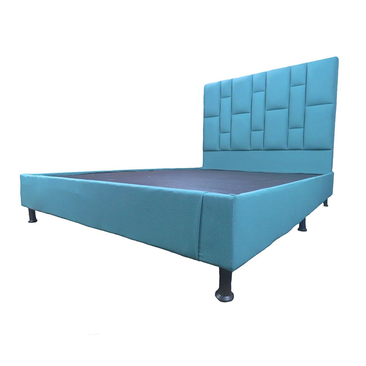 GENERICO - Base Cama Doble con Cabecero tapizado 140 x 190 color Azul