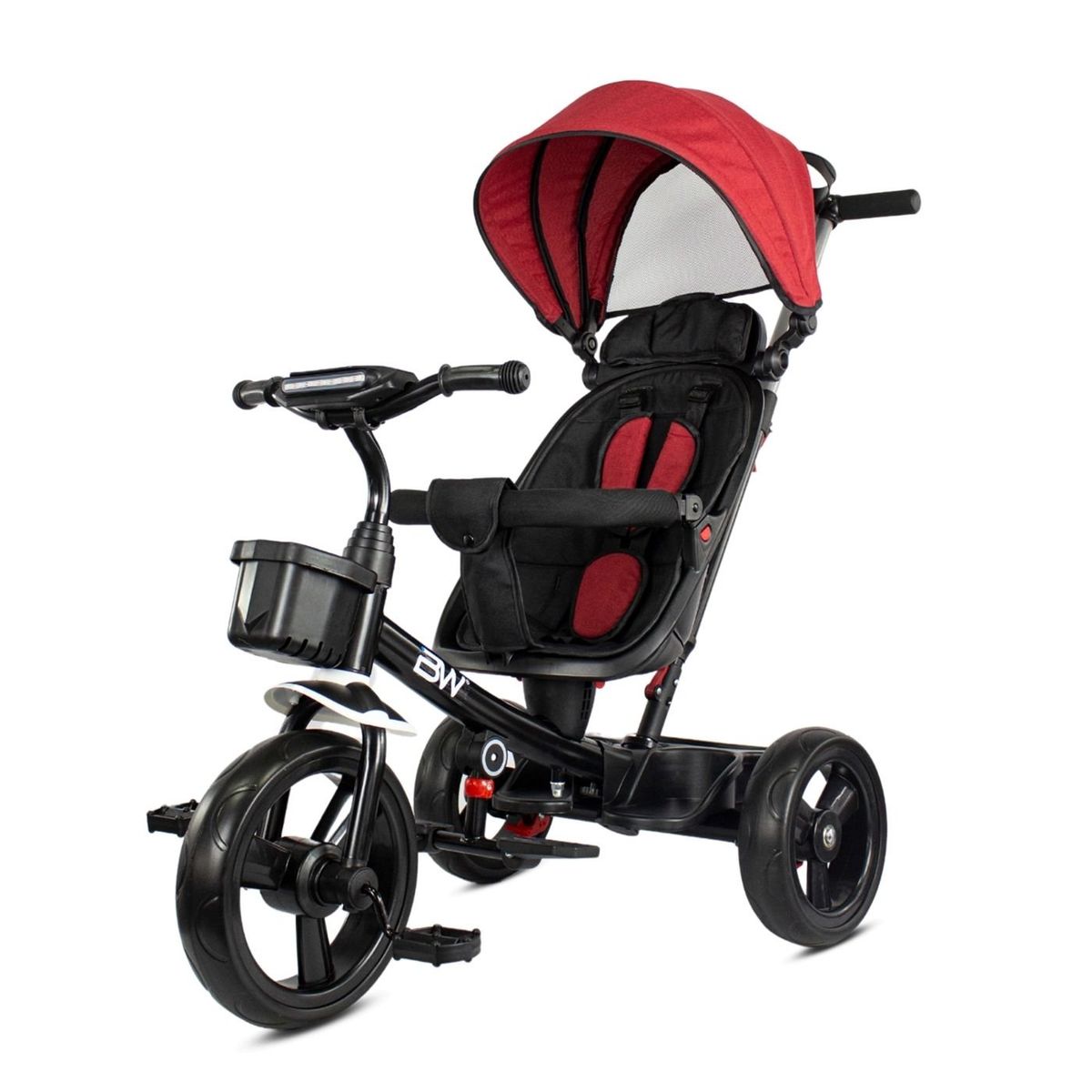 PRINSEL - Triciclo Paseador Asiento 360 Sun Prinsel 3 en 1 Rojo
