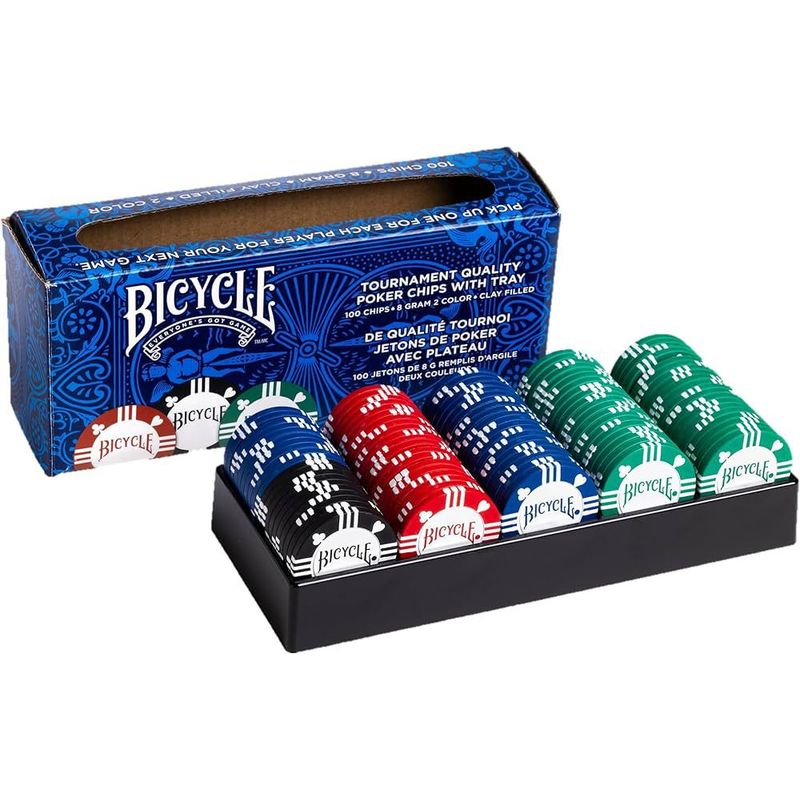 BICYCLE - Fichas Poker Profesional Bicycle 8 Gram Clay 100 Chips Casino