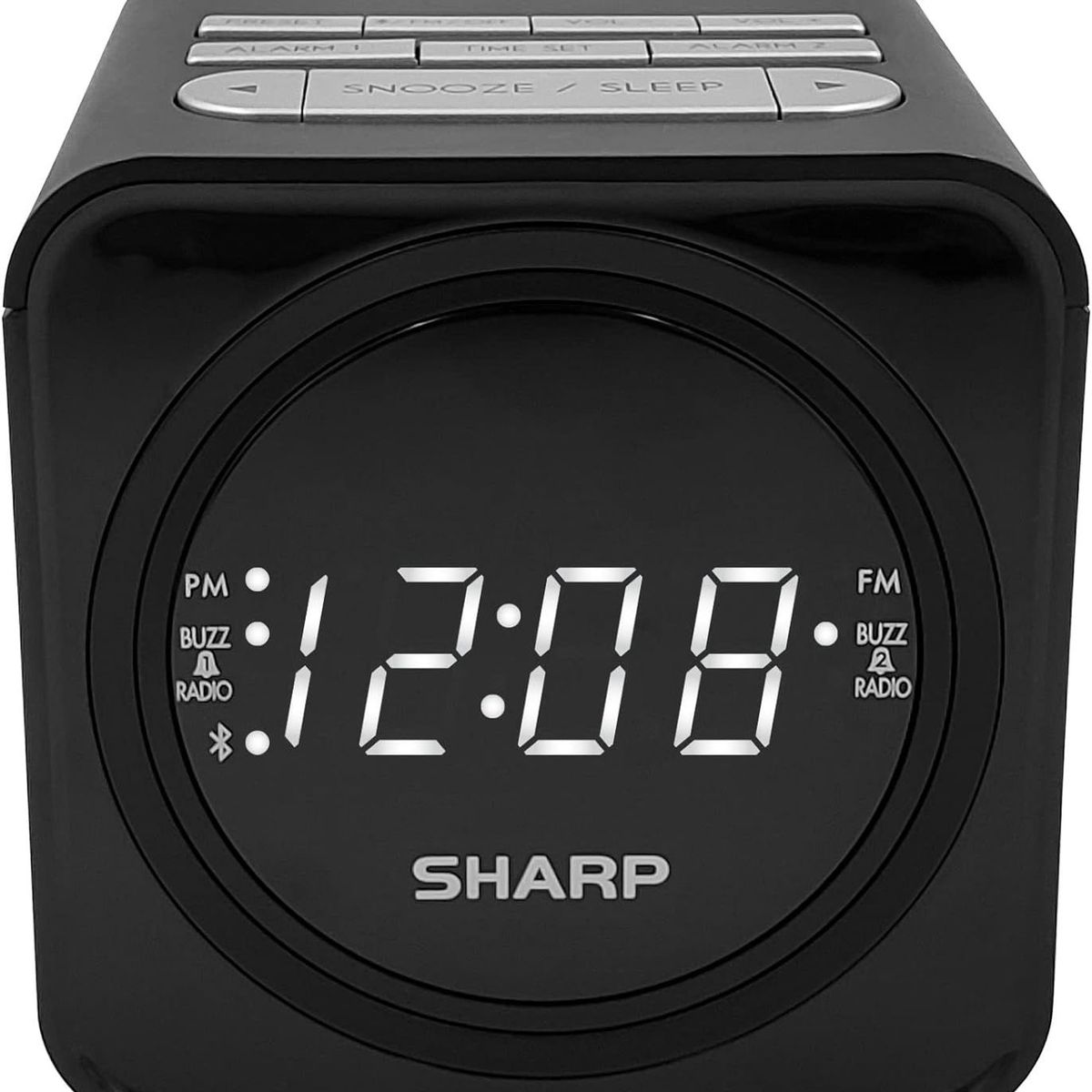 SHARP - Radio Reloj Sharp Fm Con Altavoz Bluetooth Puerto De Carga Doble Alarma