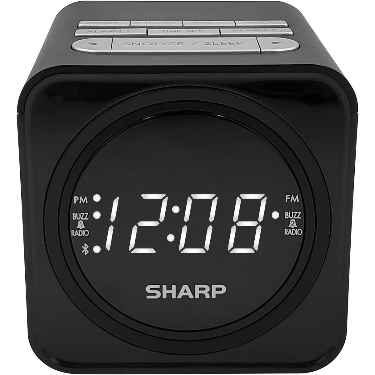 SHARP - Radio Reloj Sharp Fm Con Altavoz Bluetooth Puerto De Carga Doble Alarma