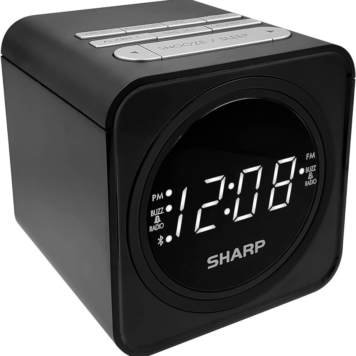 SHARP - Radio Reloj Sharp Fm Con Altavoz Bluetooth Puerto De Carga Doble Alarma