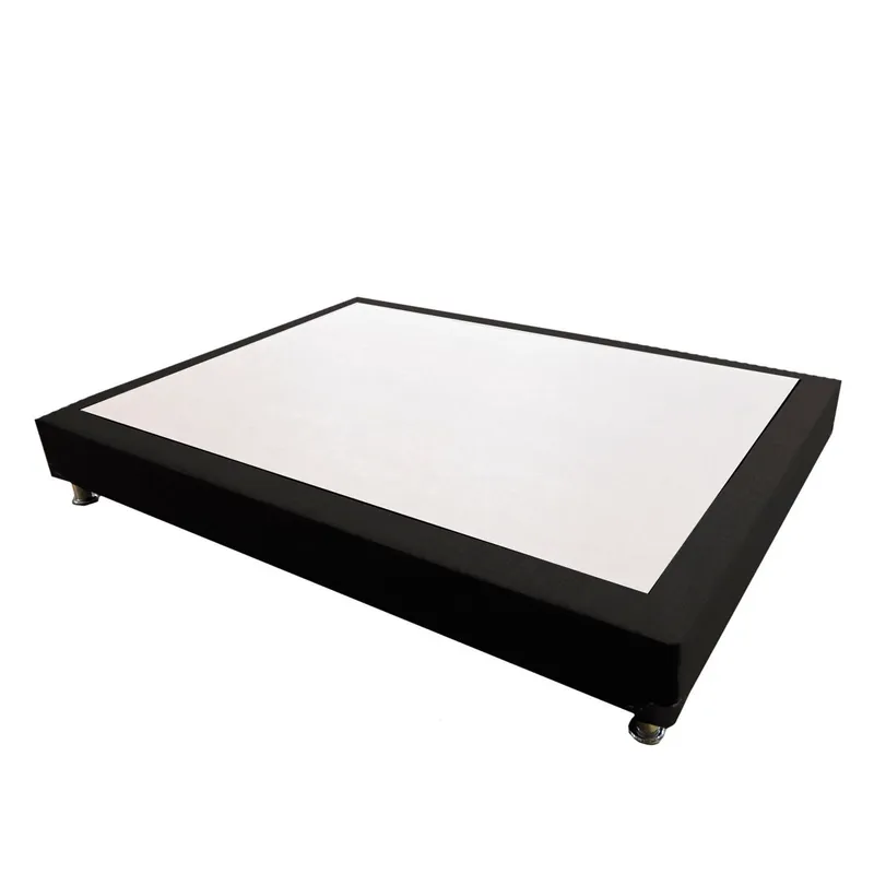 GENERICO - Base cama Acolchada Entera 140 x 190 Doble Color Negro