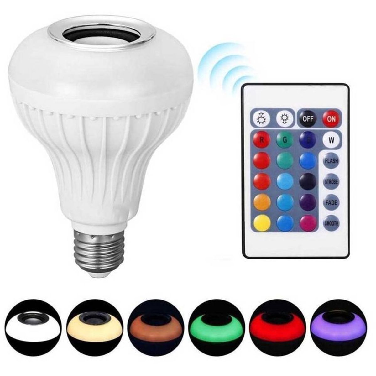 GENERICO - Bombillo parlante con bluetooth multicolores rgb luz led musica