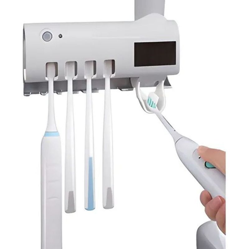 GENERICO - Dispensador crema dental + soporte esterilizador de cepillos