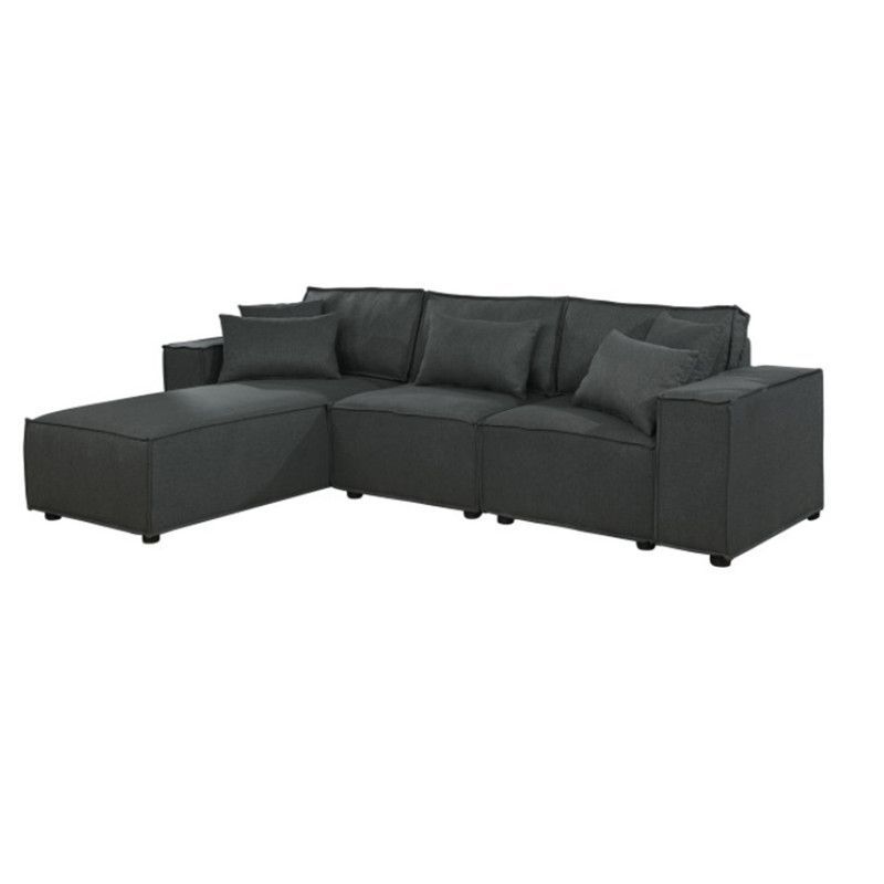 DELUXE FURNITURE - Sofá en L Izquierdo Dublin 4 Puestos tela anti fluidos