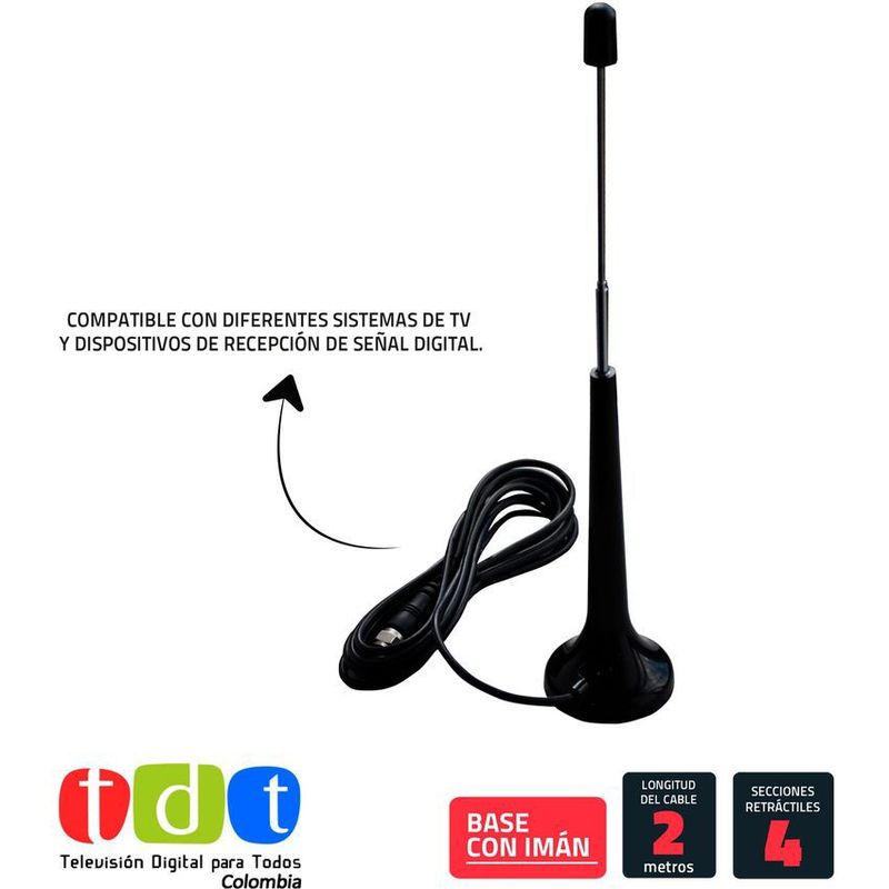 DAIRU - Antena tdt extensible para tv y decodificador dairu
