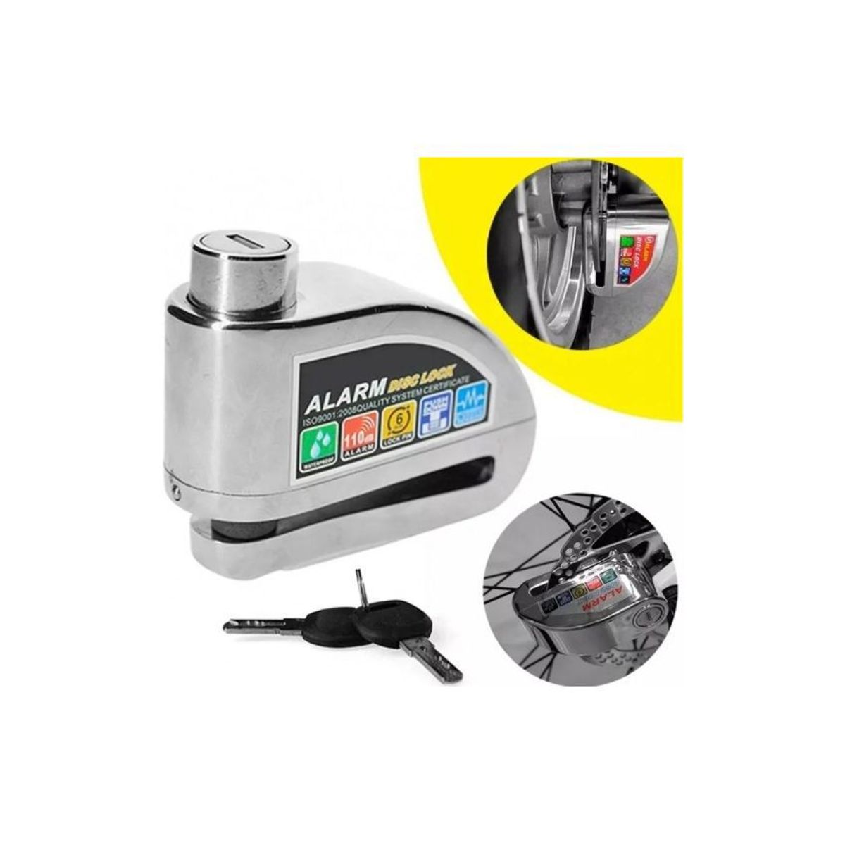 SKY - Candado alarma disco seguridad bicicletas motos 110db