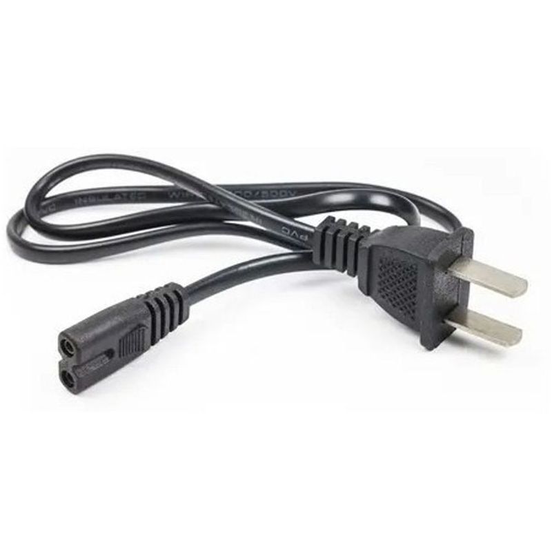 GENERICO - Cable de poder tipo 8 - 1.8 m para grabadora,impresoras,tv
