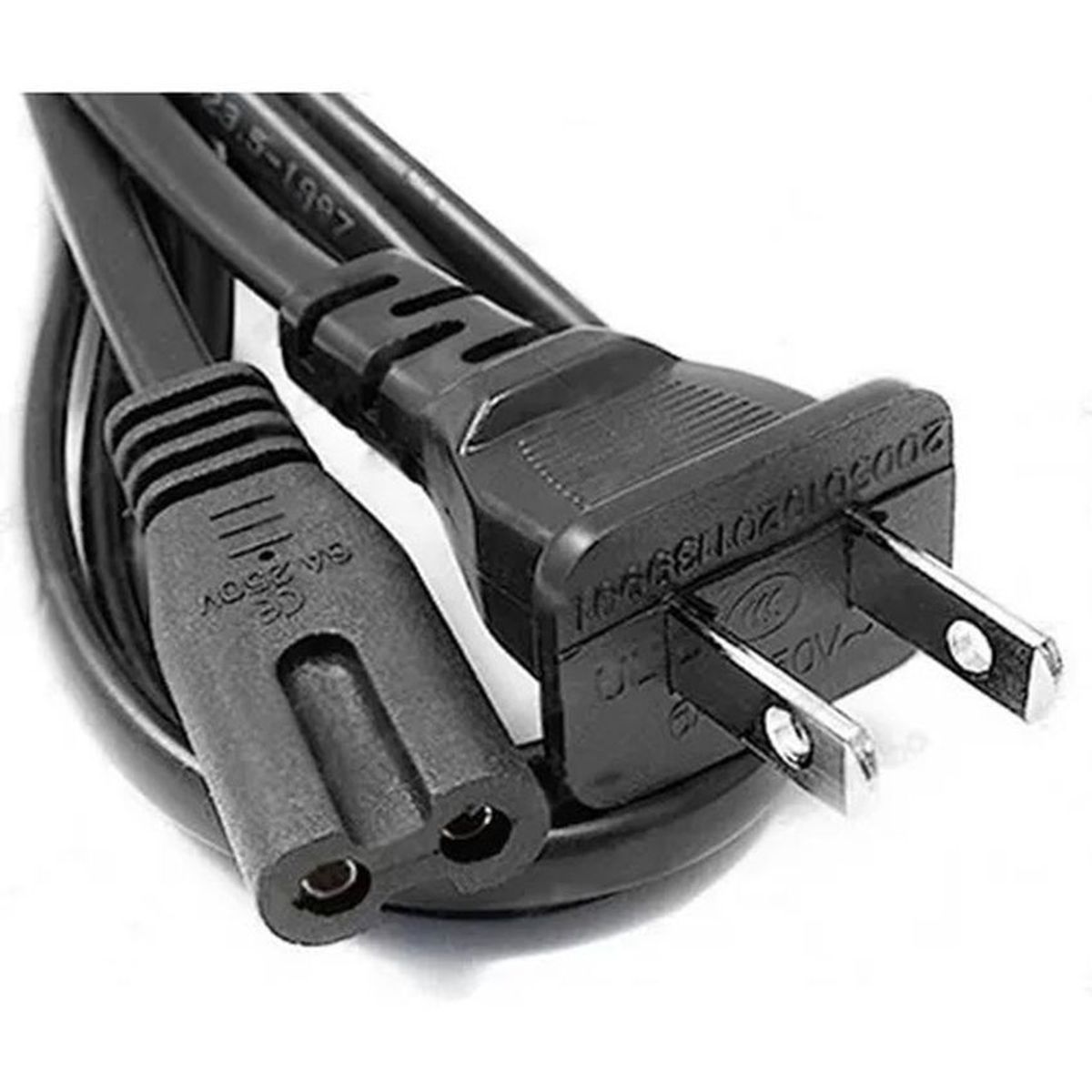 GENERICO - Cable de poder tipo 8 - 1.8 m para grabadora,impresoras,tv