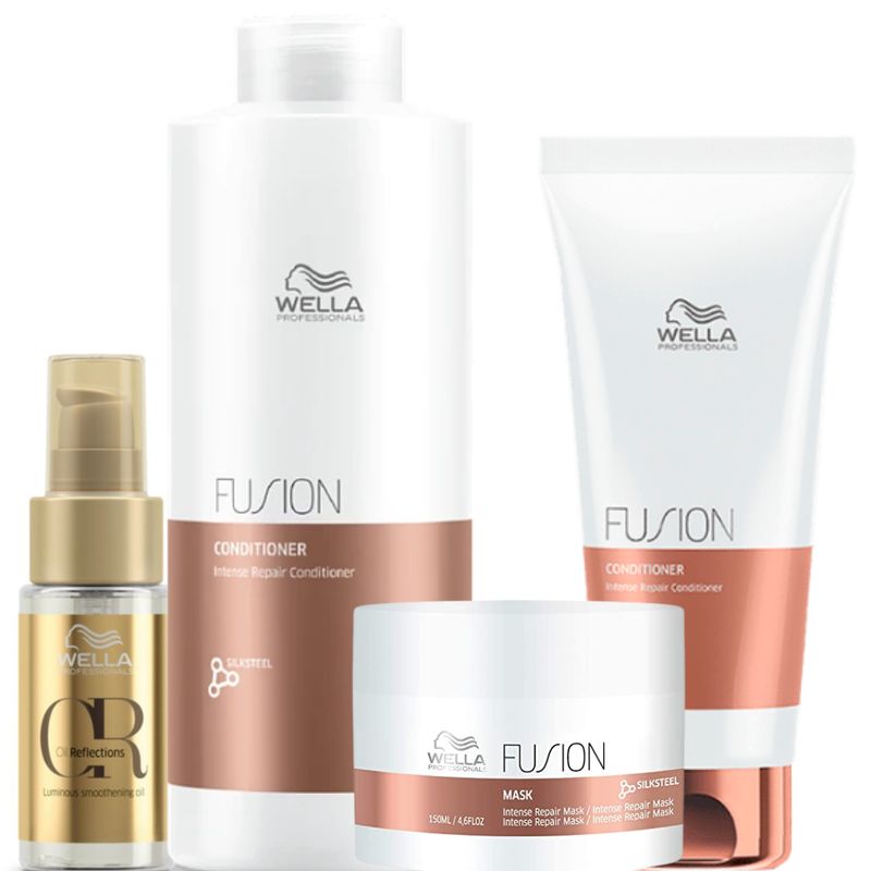 WELLA - Kit Wella Fusion Shampoo Litro  Acondicioandor  oleo  Mascarilla