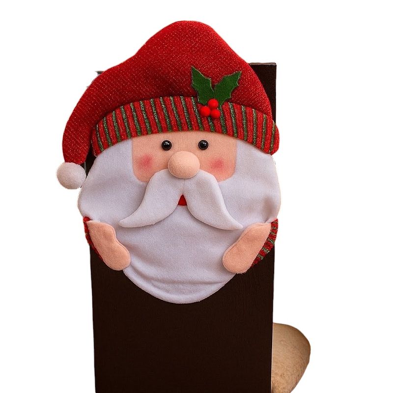 VOYPRE - Espaldar De Silla Diseño Navideño Papá Noel Brillante.