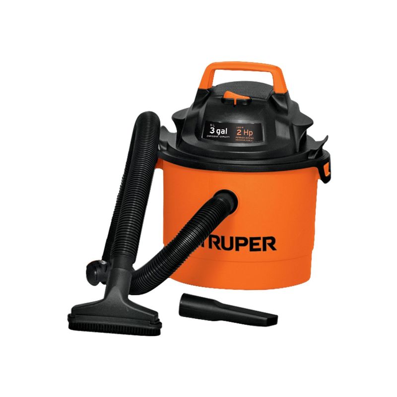 TRUPER - Aspiradora de sólidos y líquidos de 3 gal, plástica, Truper
