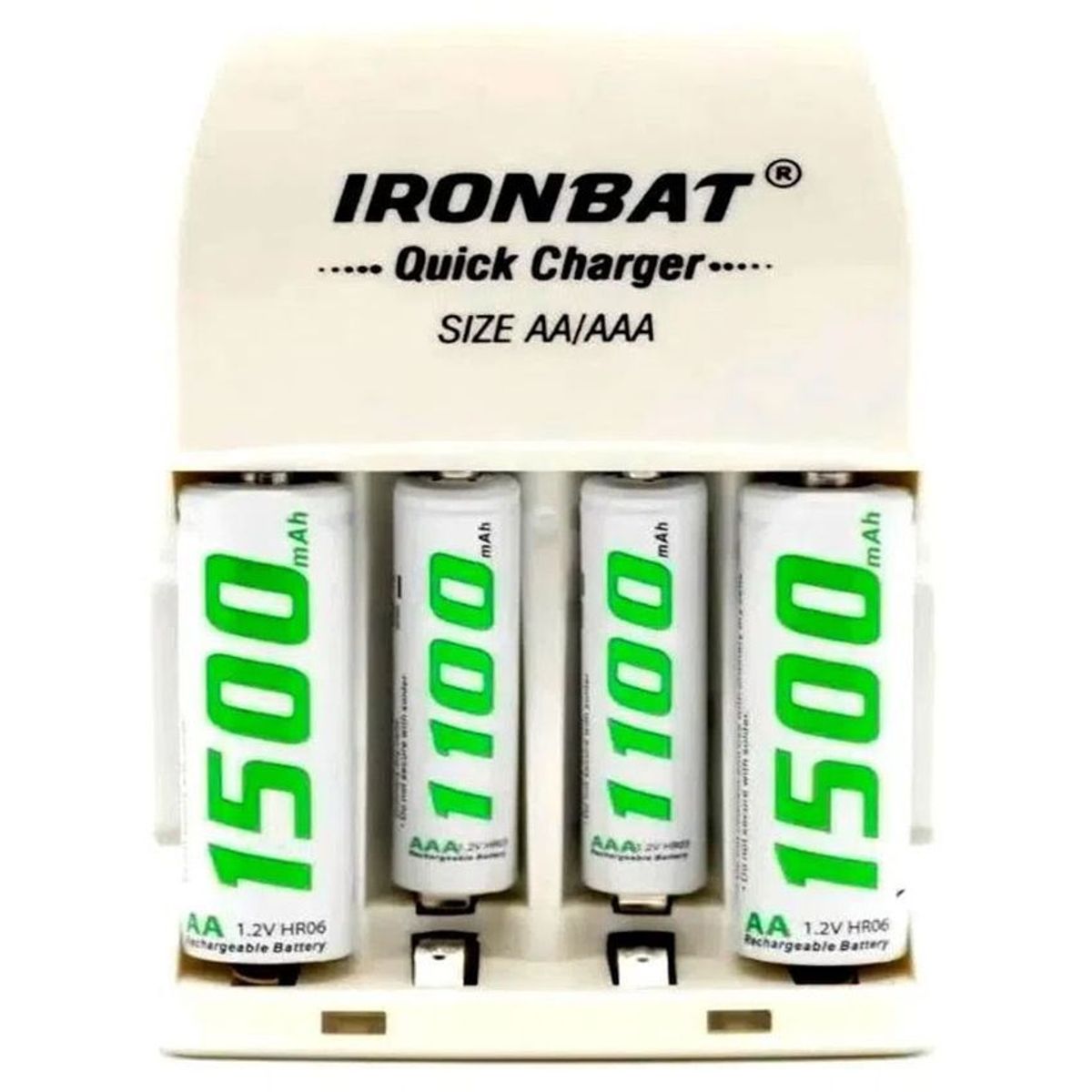 GENERICO - Cargador de pilas doble ironbat aaa aa + 4 bateria