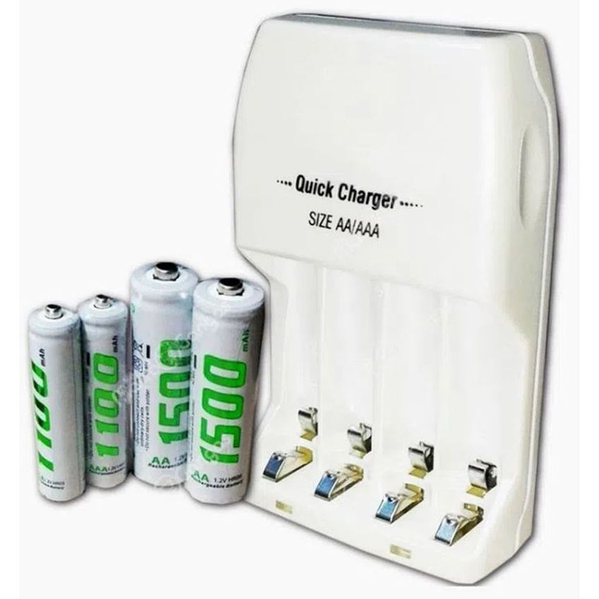 GENERICO - Cargador de pilas doble ironbat aaa aa + 4 bateria