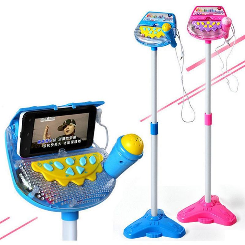 GENERICO - Micrófono karaoke niños ajustable mp3 luces efectos Rosa