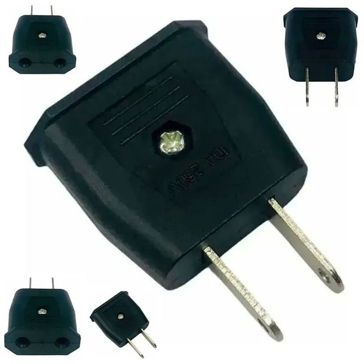 GENERICO - Convertidor europeo pata redonda a plana 110v adaptador