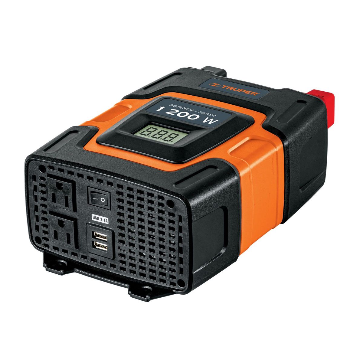 TRUPER - Inversor de corriente de 1200 W con puertos USB, Truper