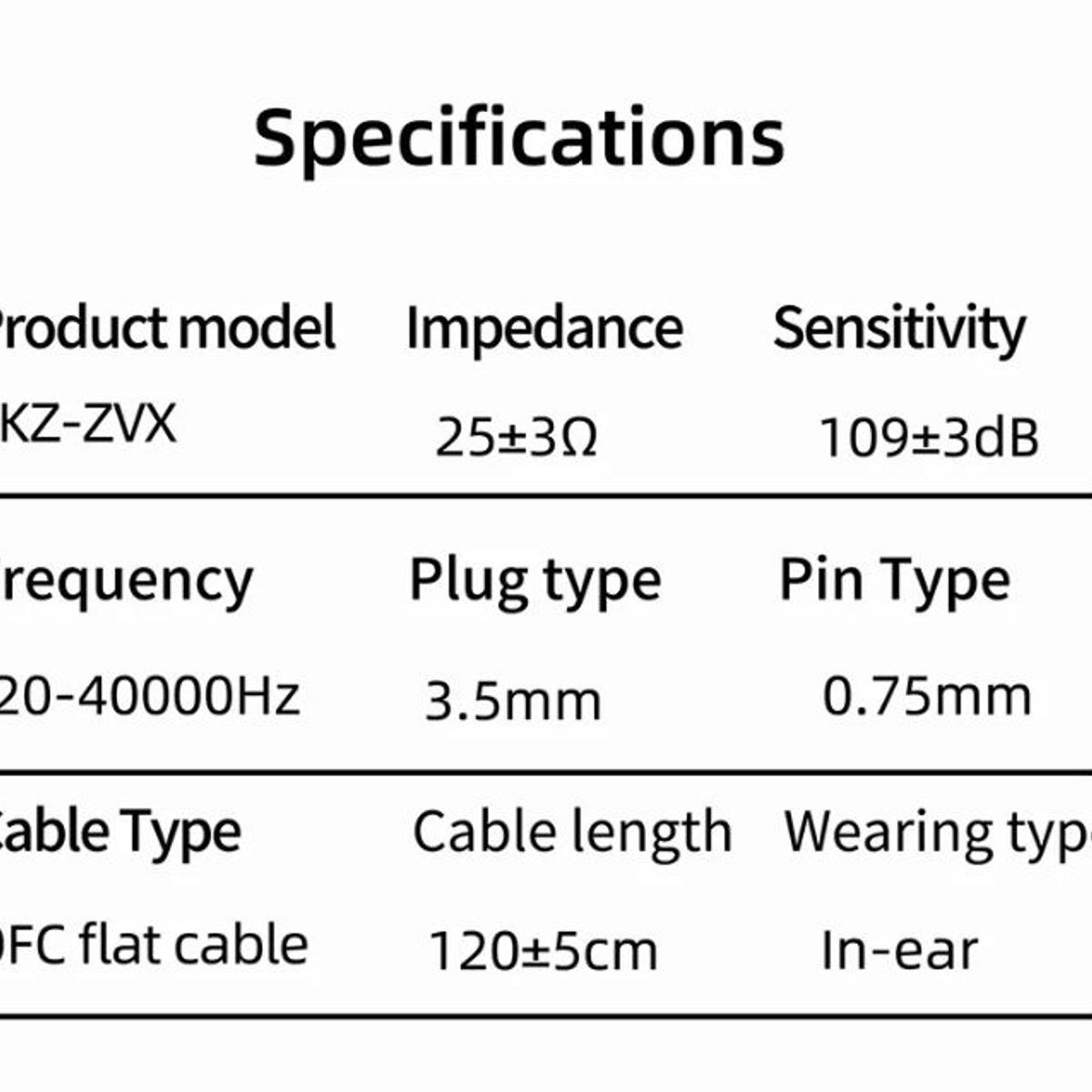 KZ - Audífonos In Ear Kz Zvx Monitores In Ear Hifi SIN MICROFONO zst zsn edx